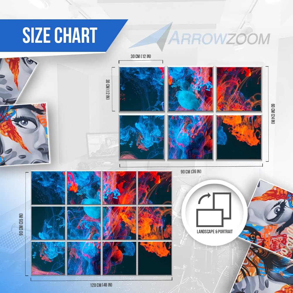 Arrowzoom 6 Pannelli Parete in Feltro 60x90cm SD1230 | Pannelli decorativi da parete per casa, ufficio, studio e interni con finitura resistente