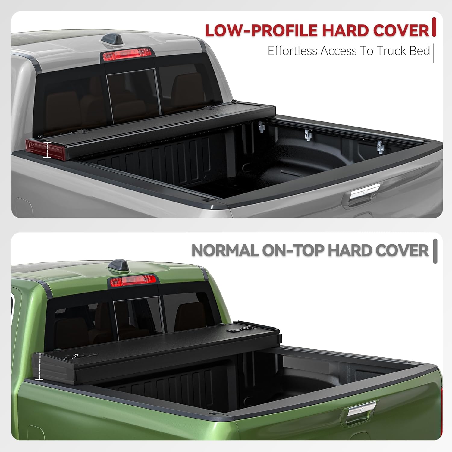 YITAMOTOR Low-Profile Hard Quad-Fold Truck Bed Tonneau Cover Compatible with Ford F-150 F150 2015-2026 and F-150 Lightning 2022-2026 with 5.5 ft Bed - Image 4