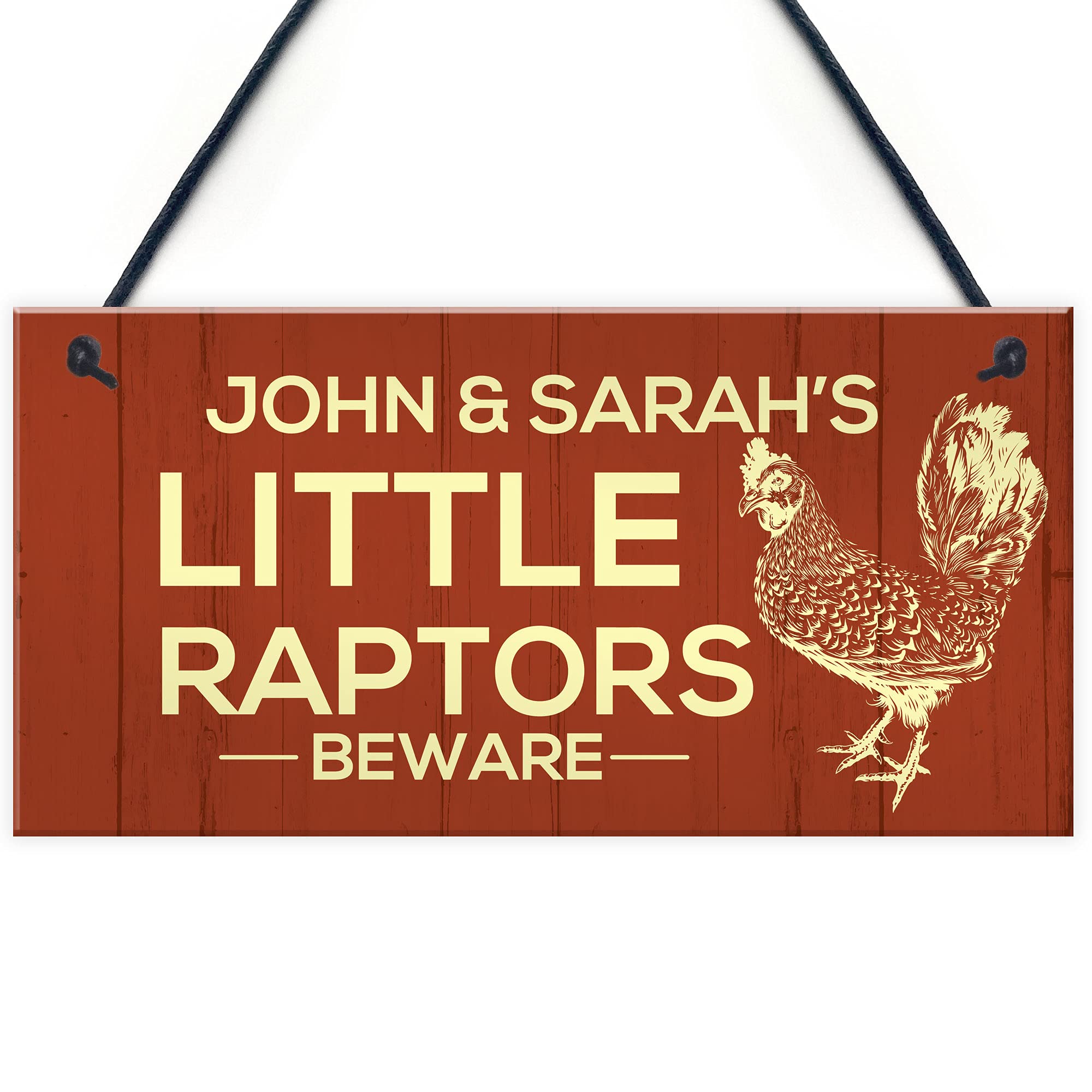 Red Ocean Funny Personalised Chicken Coop Sign Novelty Chicken Pet Signs Garden Shed Signs