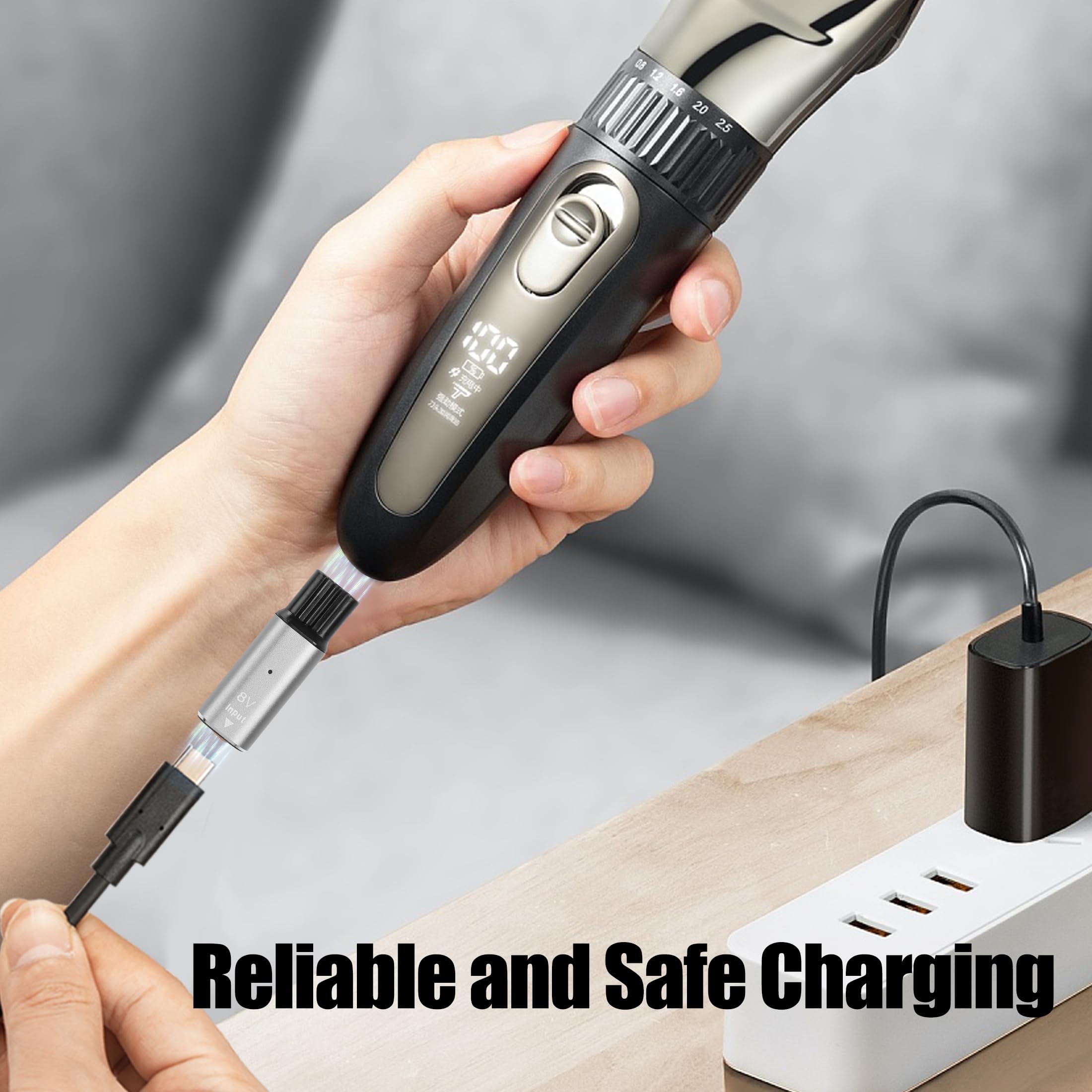 YAODHAOD Kompatybilna z Oneblade ładowarka PD, adapter 5 V, 8 V, 15 V, kompatybilna z Philips Norelco QP2520, QP2515, QP2620, A00390, HQ850, QP2530, konwerter USB-C (8 V-QP2503)