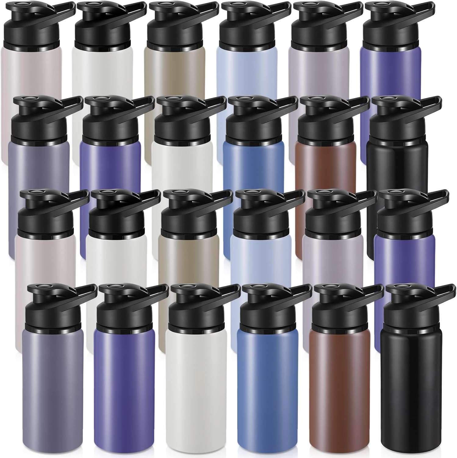 Foaincore 24 Pack Bulk Water Bottles 17 oz Aluminum Reusable Sports Bottles, Employee Appreciation Gifts for Team, Coworker, Staff, Office, Christian Charity Donation Supplies