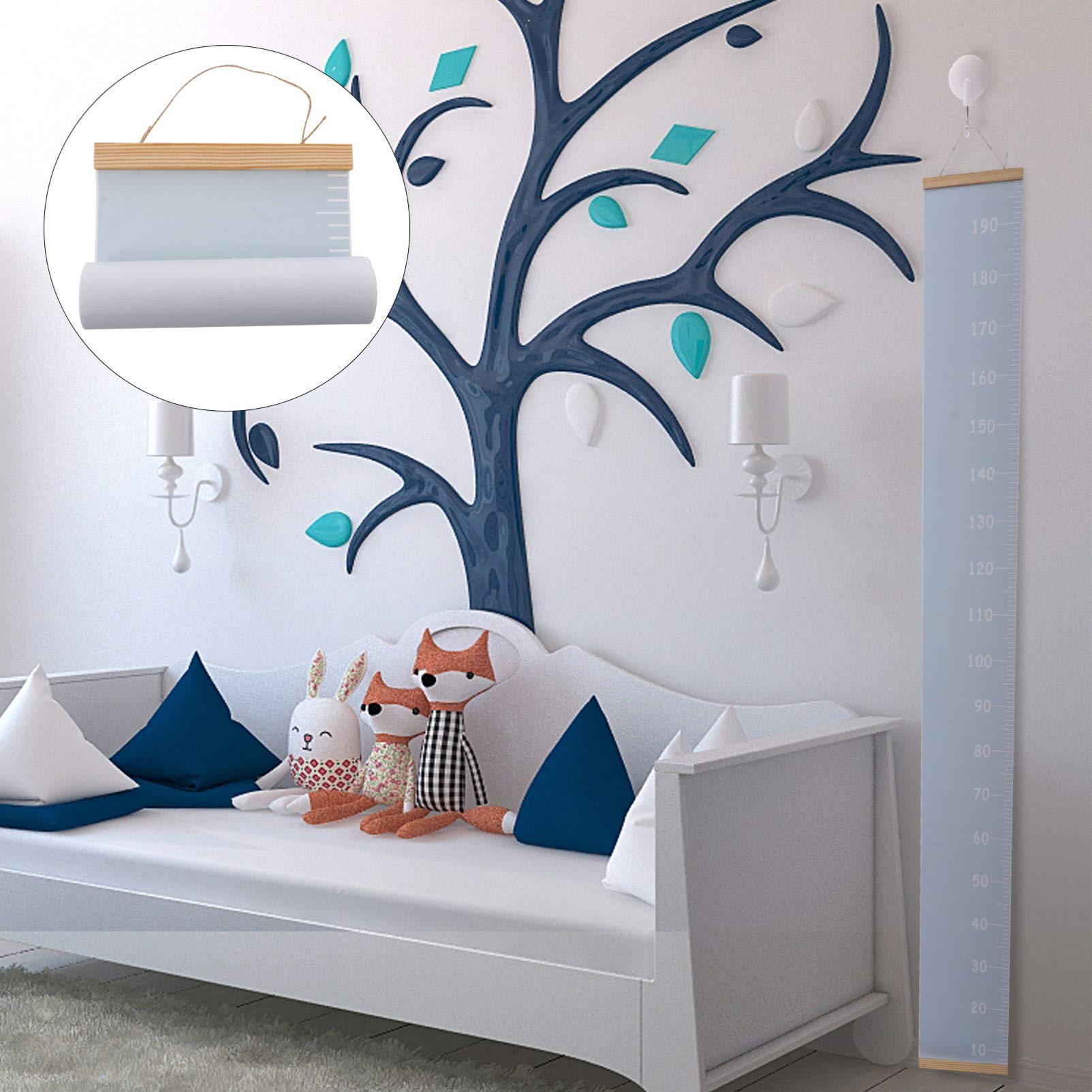 Alipis Toise Murale Enfant Bois 78.74In Règle De Hauteur Suspendue Décorative Mesure Croissance Facile À Installer Pour Chambre Bébé Garçon Fille