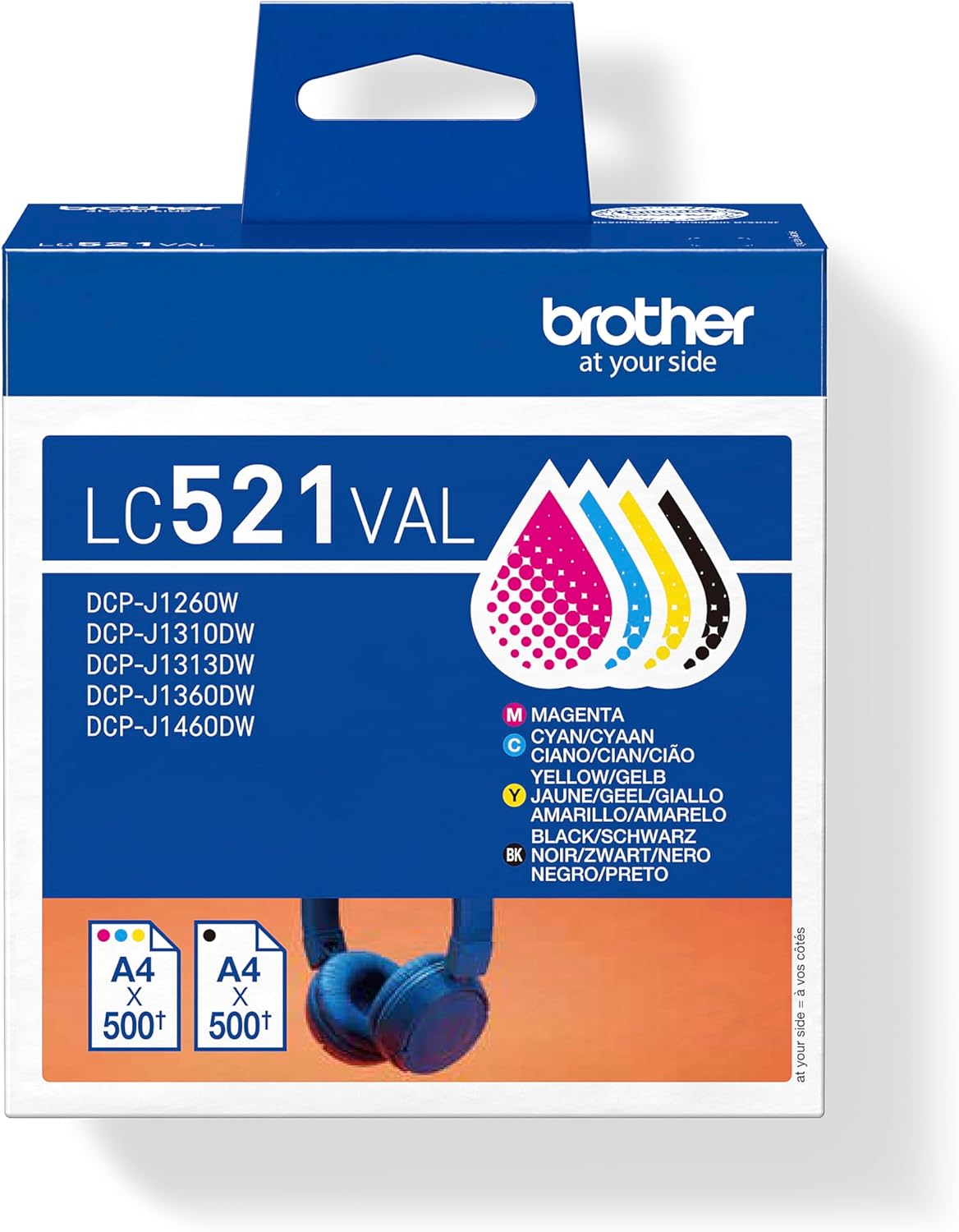 Brother LC521VAL Ink Cartridges Value Pack (C/M/Y/BK)