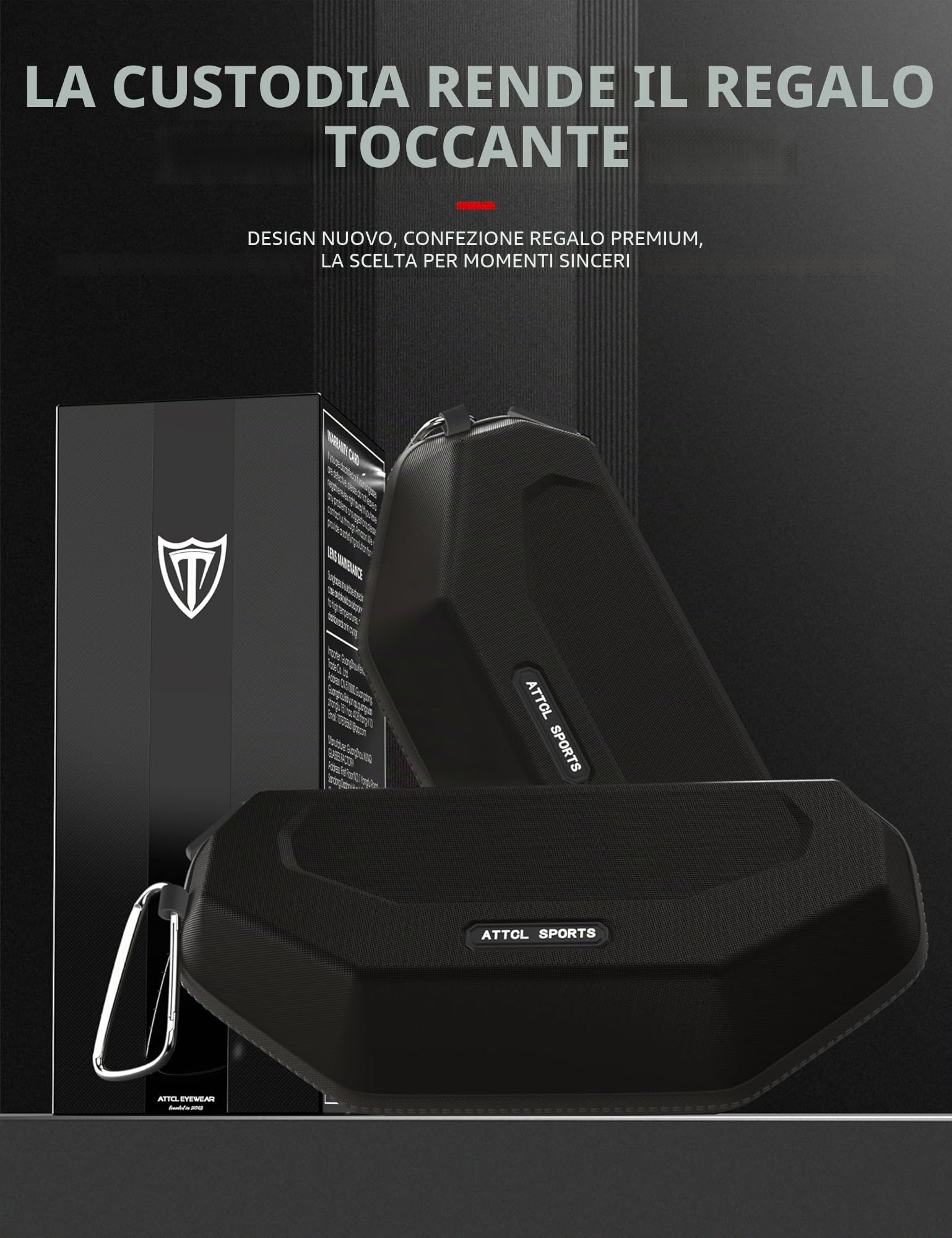 ATTCL Polarizzate Occhiali da sole da uomo con montatura in TR90 rettangolare classico da uomo