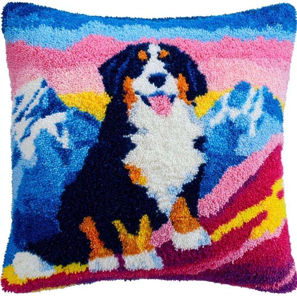 Henypt Latch Hook Embroidery Kit,Bernese Mountain Dog