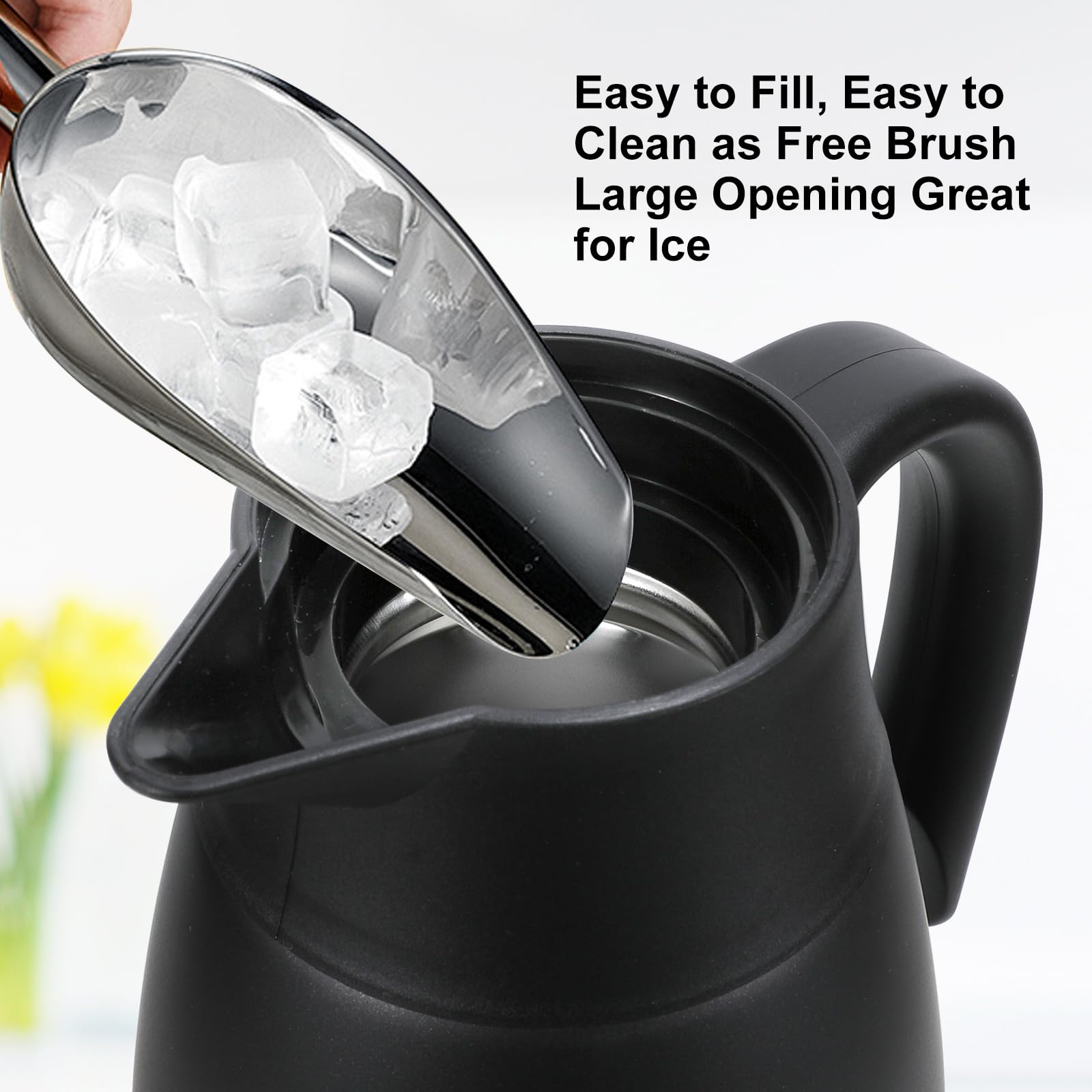 2 jarras térmicas de café de 68 onzas para mantener el calor, jarra para líquido caliente, termo de acero inoxidable, dispensador de bebidas al vacío para café, agua caliente, mantiene el calor 12