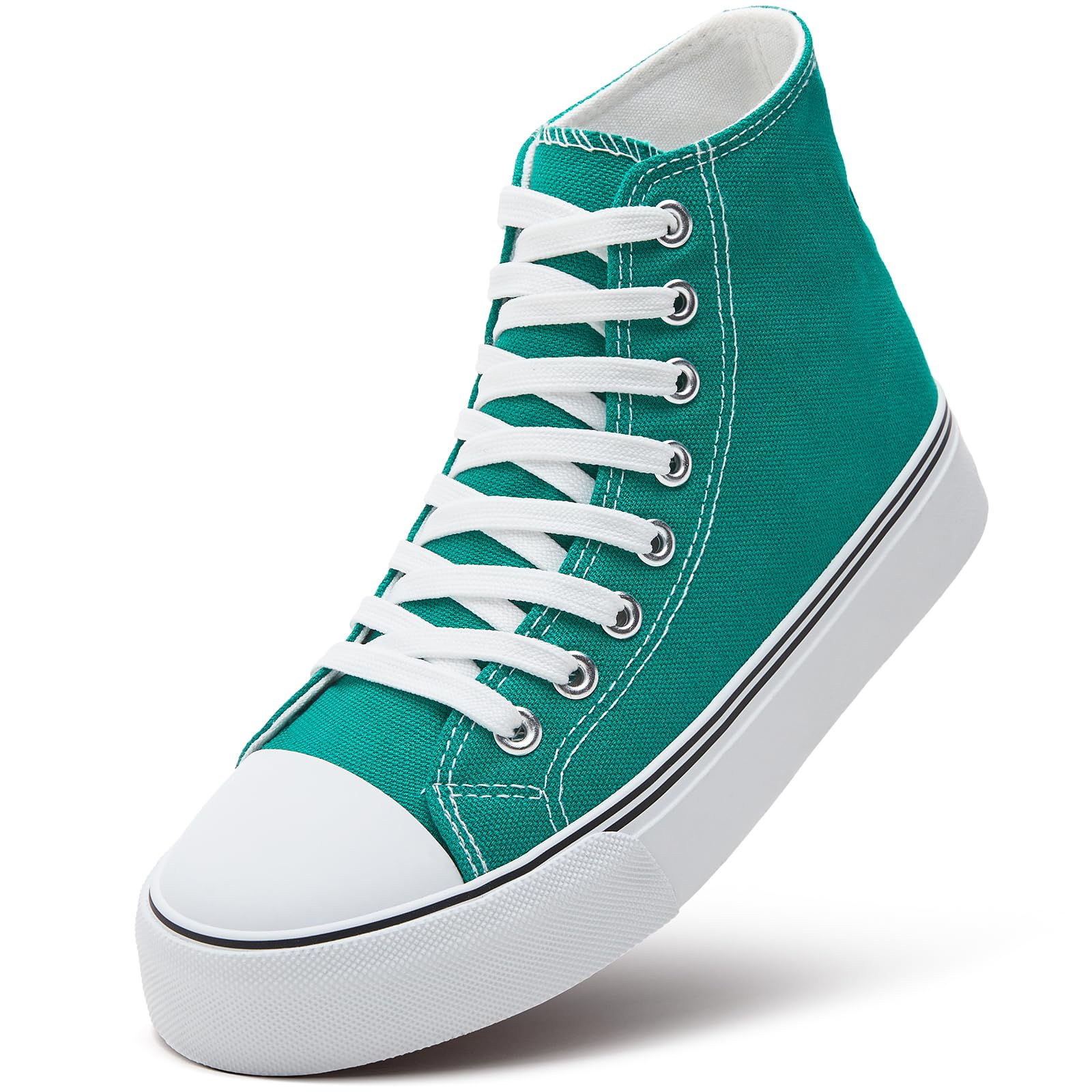 ZGRWomens High Top Canvas Sneakers,Lace-up Canvas Shoes,Casual Tennis Walking Shoes