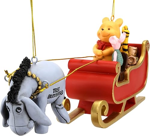 Miniatura 7 de Tree Buddees Winne The Pooh - Trineo de Papá Noel con Eeyore y Piglet, 2 piezas de decoración grande de Navidad