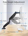 MOUNTUP Single Monitor Desk Mount Holds Screen up to 32 inch, Height Adjustable Monitor Arm, Computer Monitors Stand with Clamp/Grommet Base, VESA Mounts Fit 4.4-19.8lbs Computer, Black