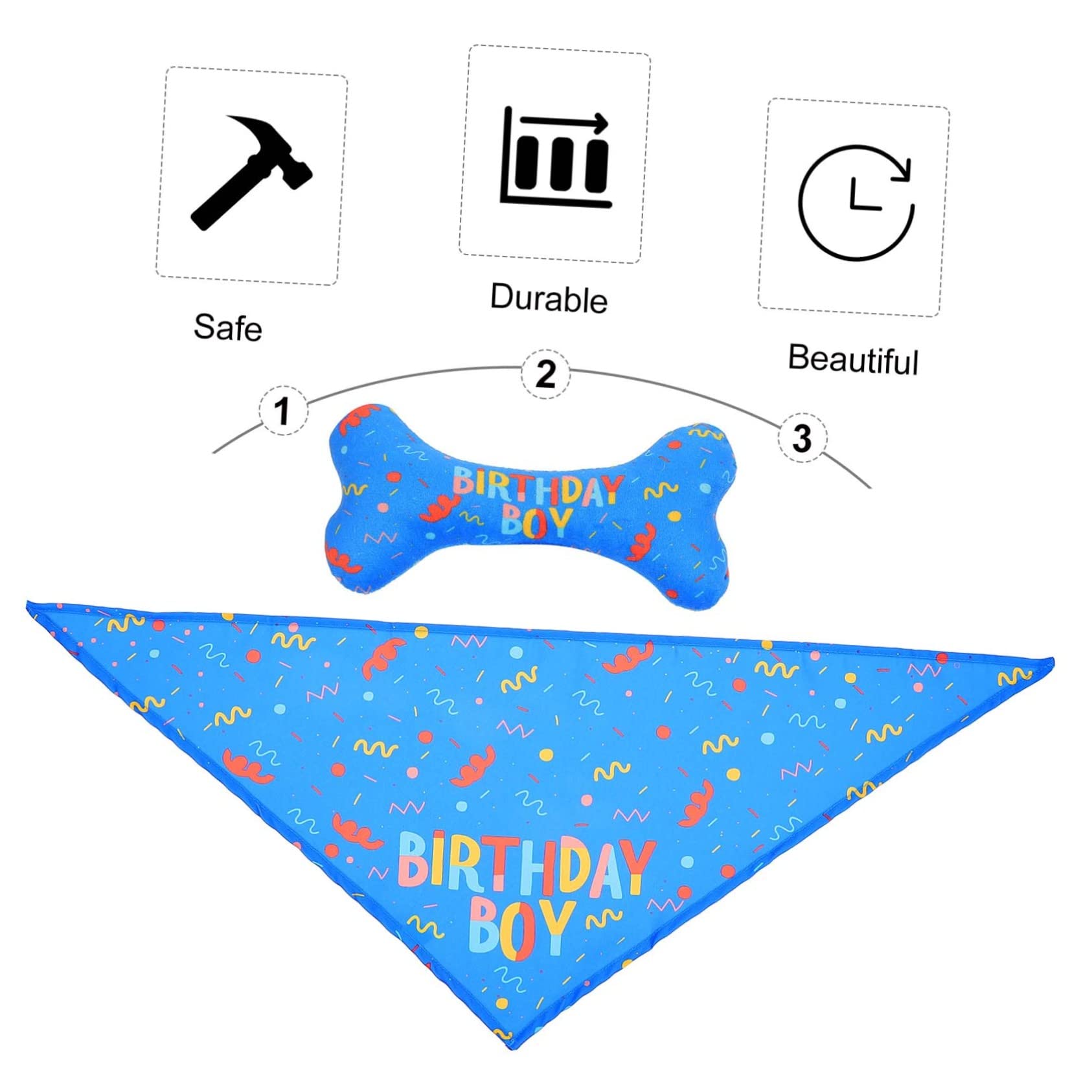 Hunde-Geburtstags-Halstuch – Kariertes Bandana „Birthday Boy“ Oder „Girl“, Aus Baumwolle, Für Hunde & Katzen, Größe Ca. 62x43 Cm