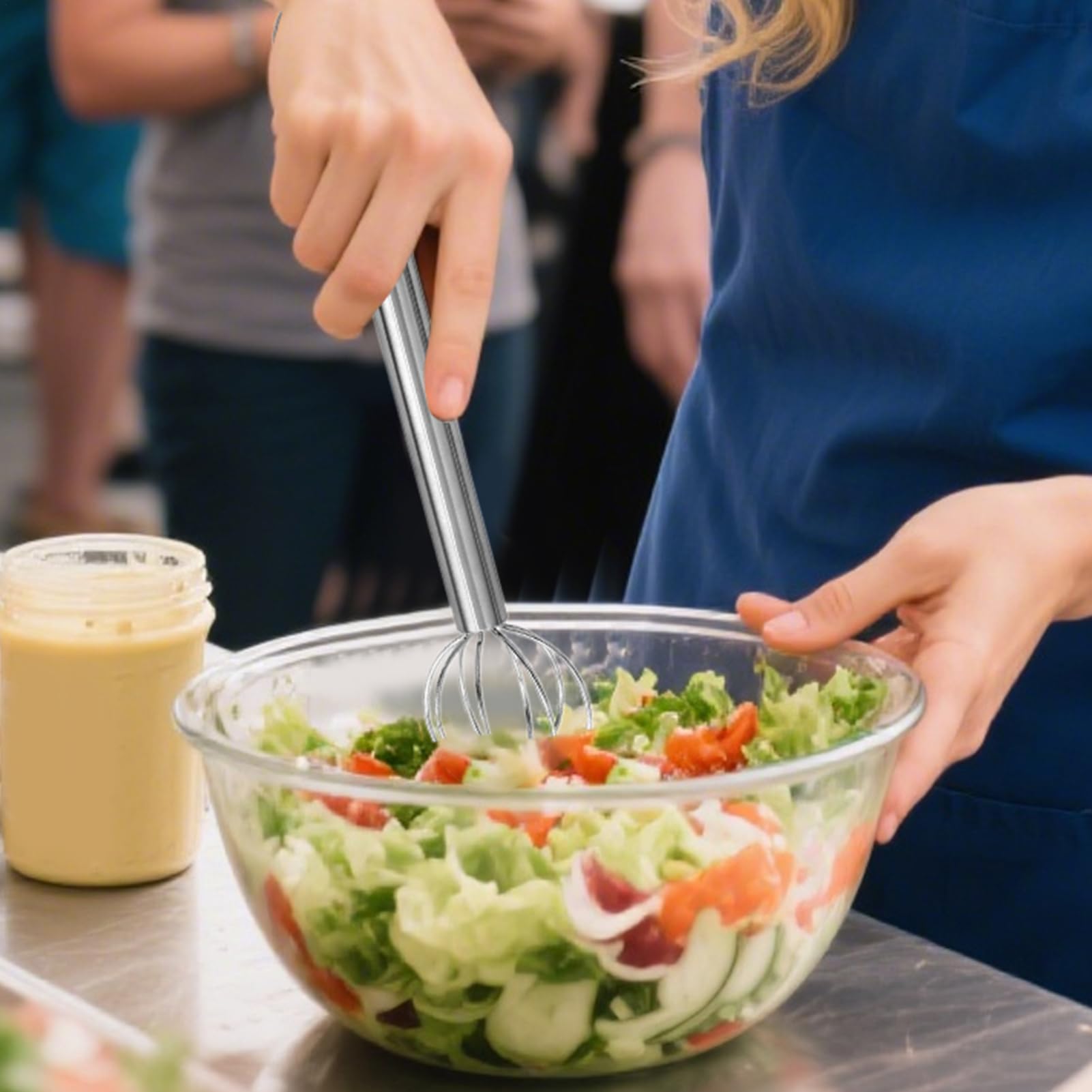 Ręczna trzepaczka, ręczna mieszadło miso ze stali nierdzewnej – japoński blender klasy spożywczej do ciast jajecznych sosu zupy mieszanie gotowanie pieczenie koktajl bar kuchnia sałatka