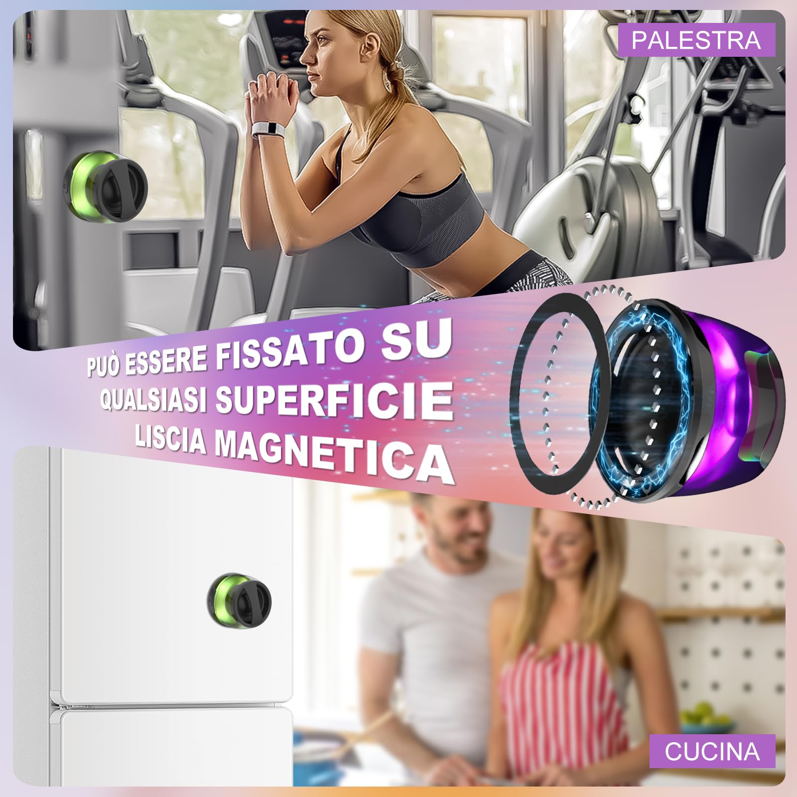 mumisuto Altoparlante Bluetooth Magnetico, Cassa Bluetooth Portatile con Suono Surround 3D e Luce RGB, Speaker Bluetooth Impermeabile IPX5, con Funzione di Supporto Telefono, Accoppiamento TWS