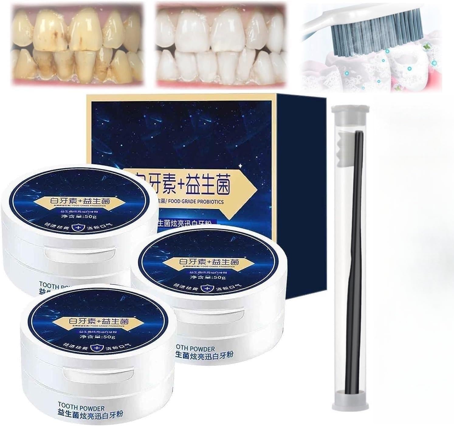 Miyanxi Tooth Powder, Miyanxi Teeth Whitening, Miyanxi Toothpowder Stain, Teeth Whitening Powder for Tooth Whitening, Tooth Whitening Effective Remover Stains from Coffee, Smoking (3 Pcs)