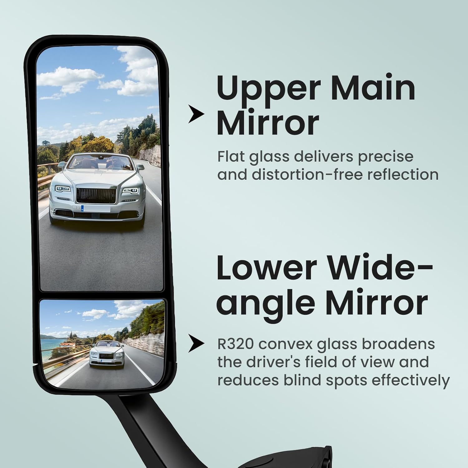 SEPEY Door Mirror for FREIGHTLINER CASCADIA, Driver Side Black Heated & Motorized Door Mirror Assembly for FREIGHTLINER CASCADIA2008-2017, Left