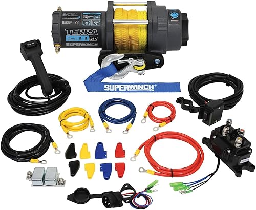 Miniatura 5 de Superwinch 1125270 Terra 2500SR Powersports Winch 12V DC 2500lb/1133.99kg Tirador de una sola línea UTV/ATV con Hawse Fairlead, 3/16 pulgadas x 40