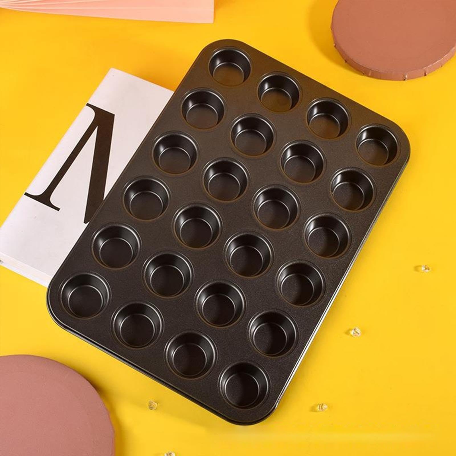 24 Stampo per Muffin Antiaderenti, Teglia per Mini Muffin