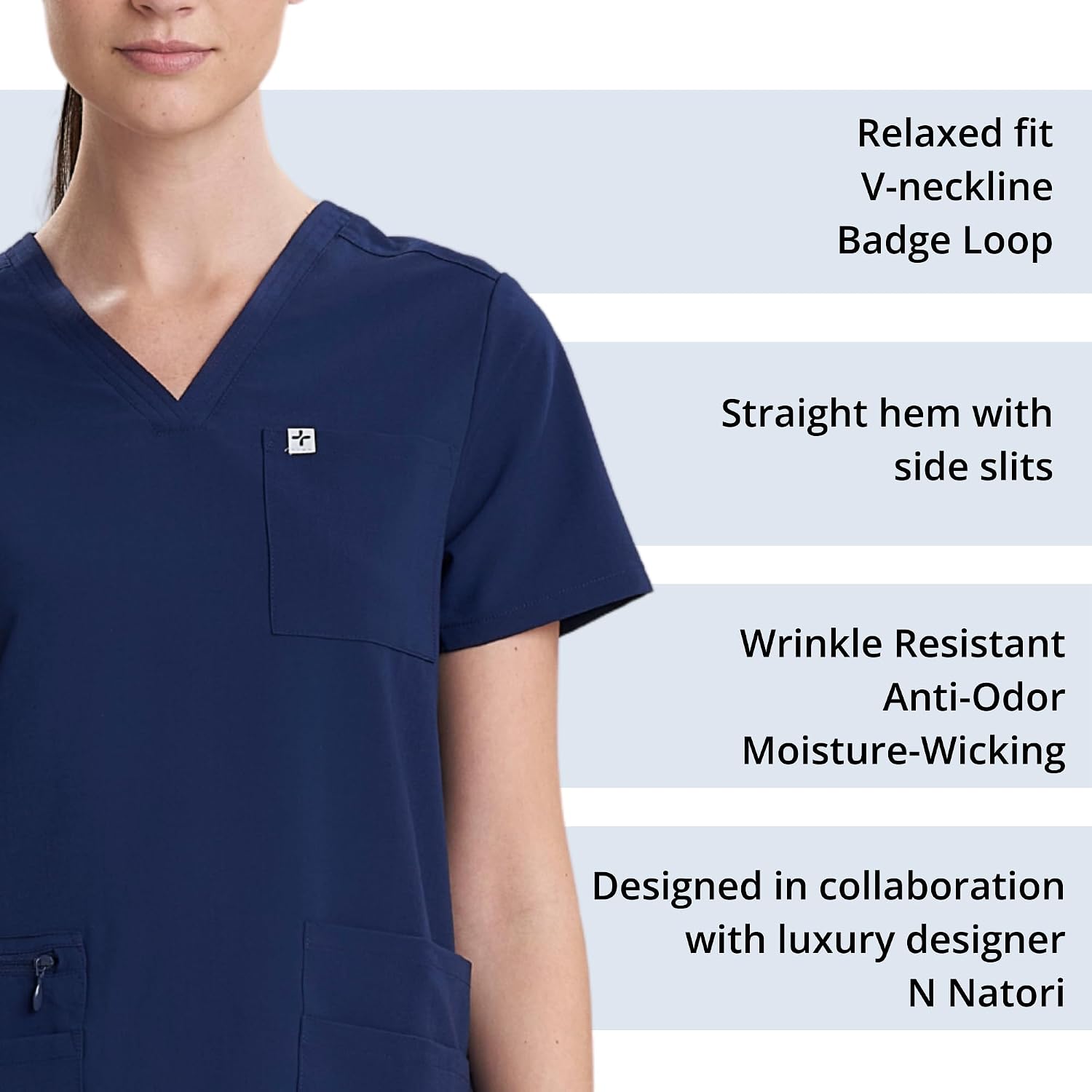 Care+Wear 6-Pocket Utility Relaxed Fit V-Neck Scrub Tops for Women – Moisture Wicking, Ultra-Soft, Wrinkle-Resistant