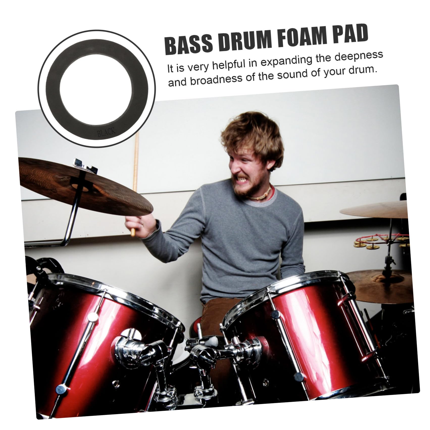 ibasenice 4stücke Bass Drum Pad Selbstklebende Bassdrum Verstärkung Für Schlagzeug Professionelles Percussion Zubehör Klangverbesserung Schwarz