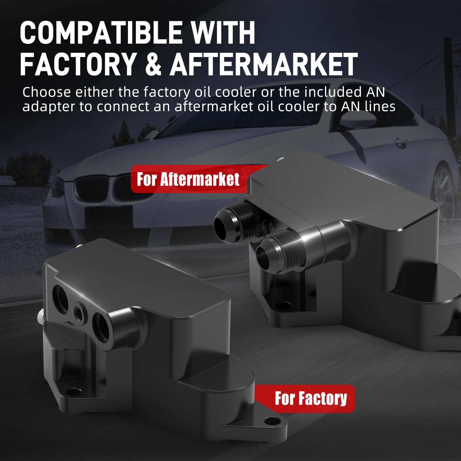 refrigerante Adaptador mejorado para la carcasa del termostato del enfriador de aceite compatible con BMW N54 N55 E90 E92 E93 E91 335i E82 E88 135i 1M X1 E84 35i