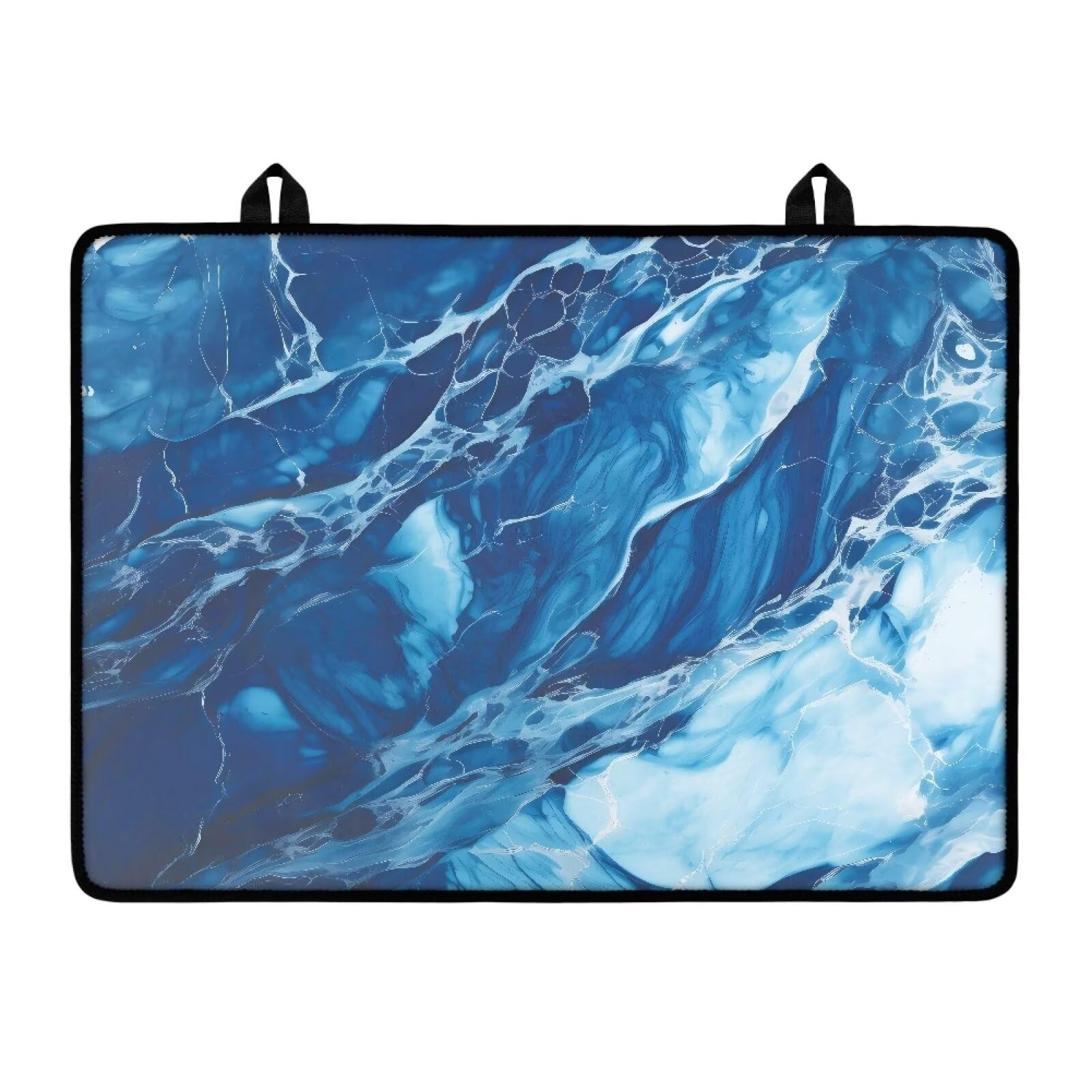 Poceacles Copertura superiore in vetro per fornello elettrico, protezione per piano cottura pieghevole, multiuso, tappetino per lavatrice, asciugatrice, accessorio decorativo per cucina, marmo blu
