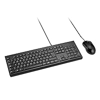 Kensington KM100 EQ Set Tastiera con cavo e Mouse ambidestro per PC desktop e laptop