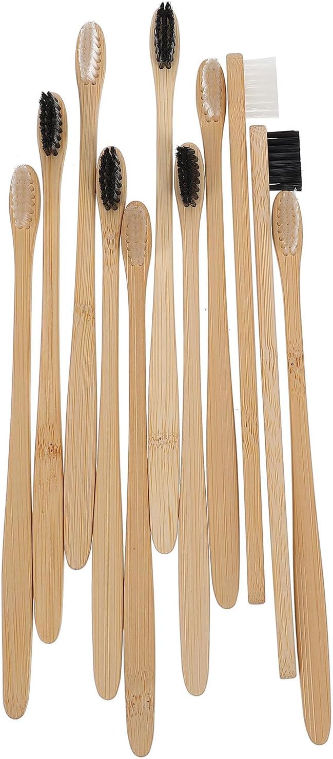 20pcs Bamboo Toothbrushes Supple Bristle Toothbrushes with Design and Environmentally Friendly Features 7.11x0.39x0.39inch Comfortable Handle for Home and Outdoor Use