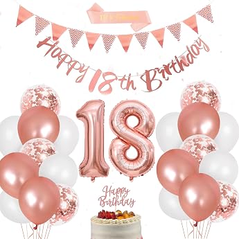 18th Birthday Decoration Rose Gold Balloons 18th Birthday for Girls