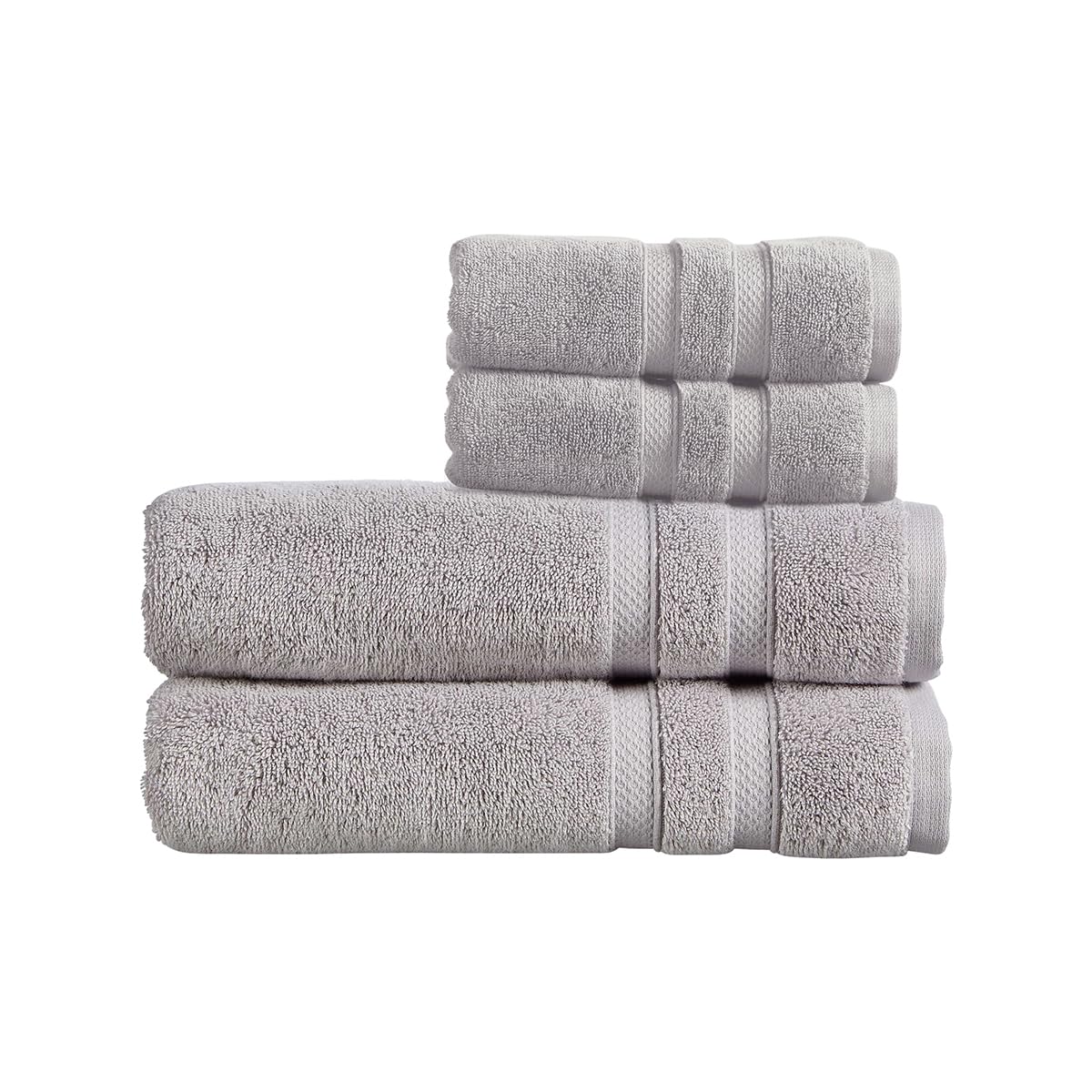 Christy Chroma Bath Sheet Set | Set of 4 | 2 Hand Towels 2 Bath Sheets | Highly Absorbent Heavyweight 675GSM | Bold and Bright | Soft Smooth Shower Towels | 100% Cotton | Dove Grey