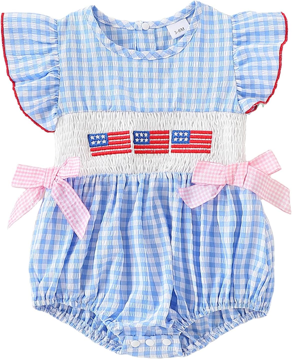 Yvowming Halloween Baby Girl Outfits Pumpkin Bubble Romper Newborn Thanksgiving Smocked Clothes Infant Checkered Bodysuit