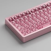 114 Keys Transparent Keycaps PC Cherry Profile Pink Keycaps Set Fit for Cherry Mx Switches Mechanical Keyboard