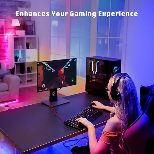 Vista 33 de dalattin Luces LED para dormitorio de 200 pies, tira de luces LED inteligentes con control remoto de aplicación, tiras de luz LED RGB, tira de luces