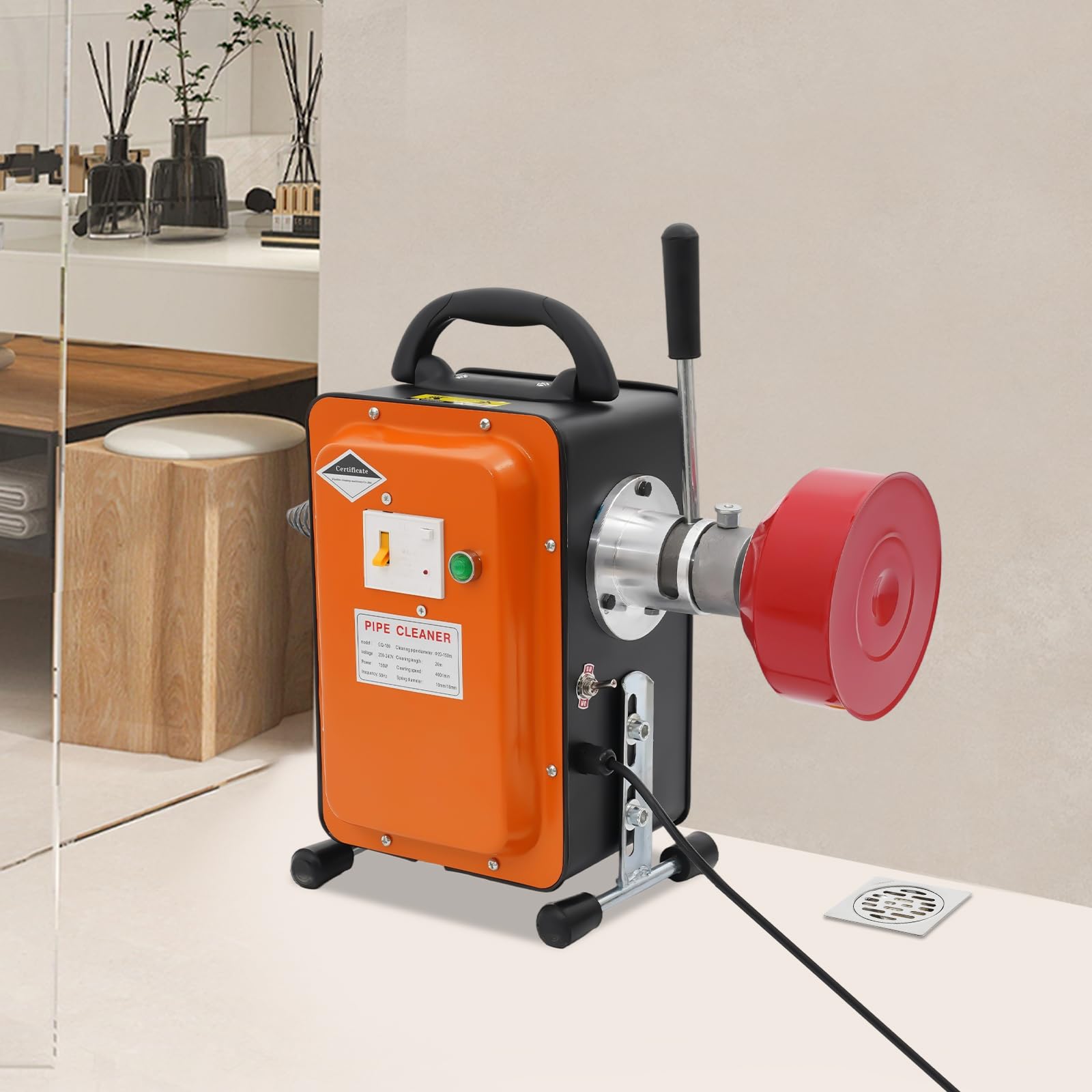 Macchina di pulizia della tubazione, Macchina di pulizia del tubo elettrico, Motore di rame puro Pulizia efficace tubi intasati Sicurezza protezione perdita, Per fogna impianto idraulico casa officina