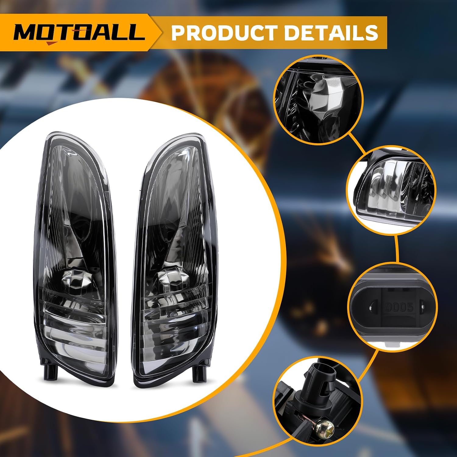 MOTOALL 2Pcs Fog Light For Lexus RX300 RX330 RX350 Clear Front Bumper Driving Lamp LH+RH