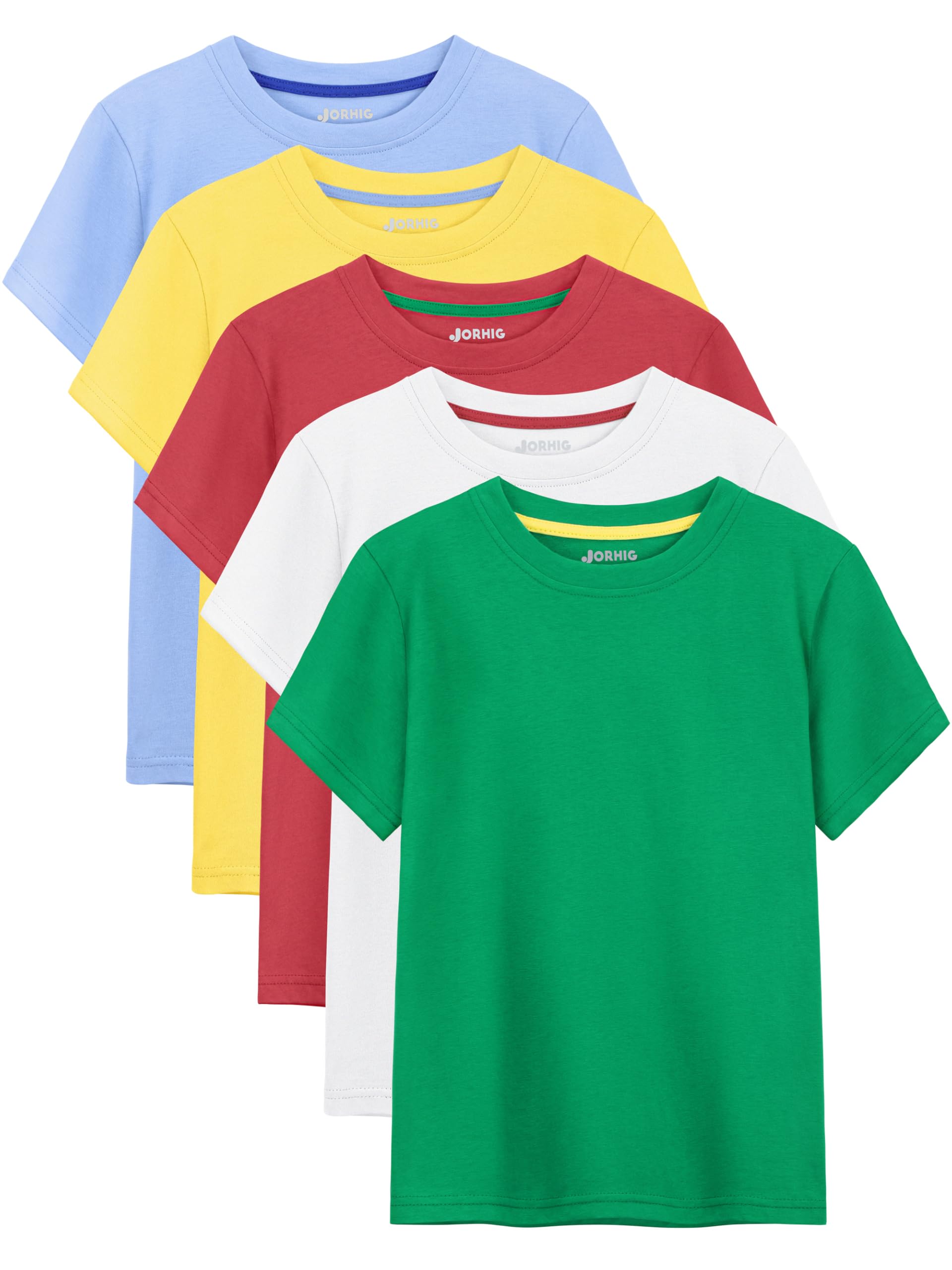 JORHIG 5 Pack Boys Shirts Cotton Short Sleeve T-Shirts for Boys Kids Toddler Tees Clothes Summer Tops — view 8