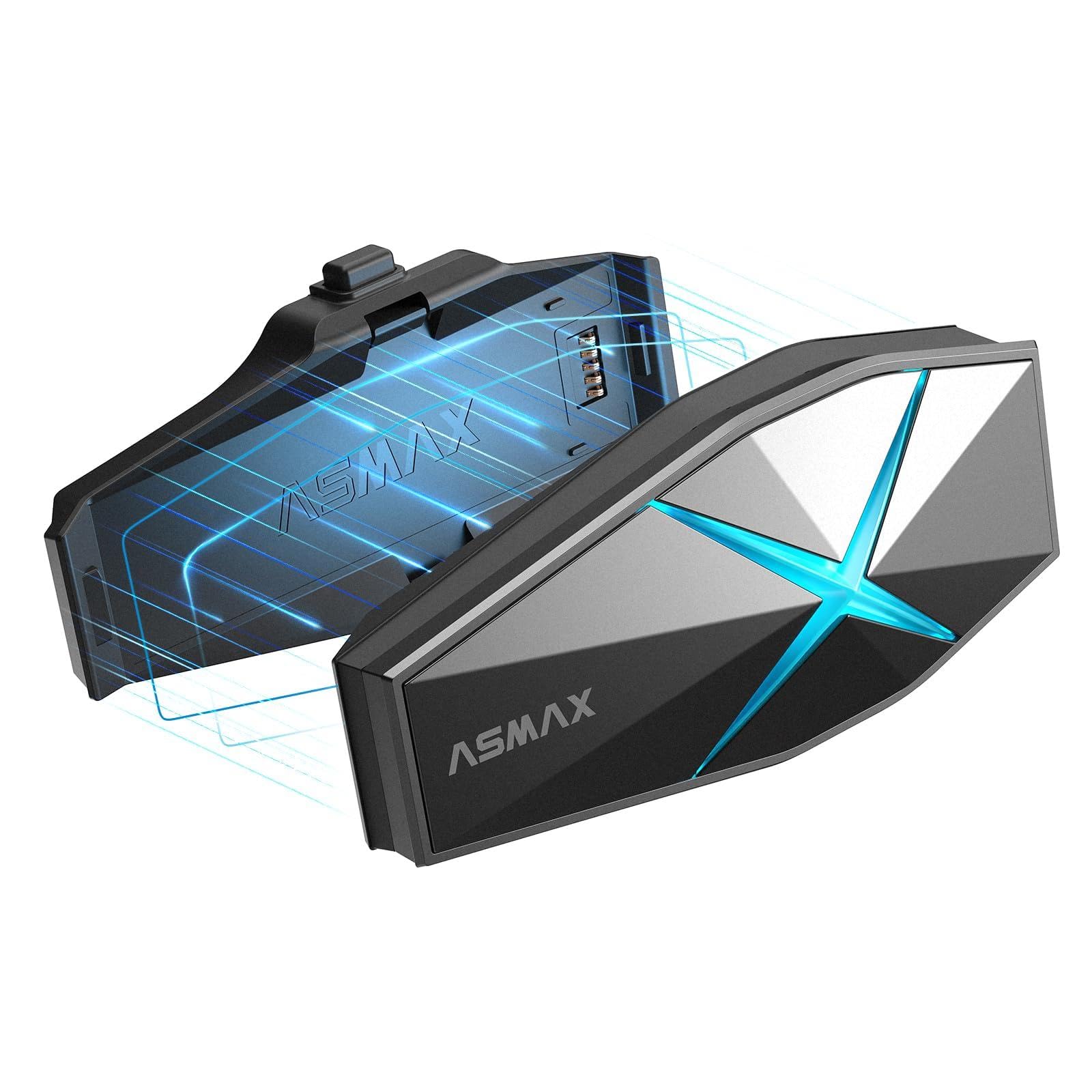 ASMAX F1 Intercomunicador Casco Moto Bluetooth, 10 Vías Mesh Intercom | Control de Voz en Español, Carga Rápida, ENC Cancelación de Ruido, Emparejamiento Universal, Base Magnética, Individual