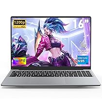 FUNYET Computer Portatile da 16 pollici,2026 Laptop con 16 GB di RAM, SSD da 512 GB, PC Portatile processore N95, Win 11Pro Notebook, 6000 mAh,IPS FHD 1920 * 1200, tastiera retroilluminata