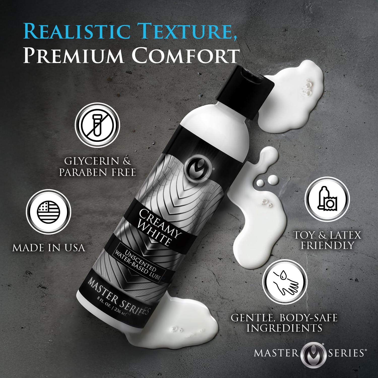 Master Series Body Glide - Crema blanca sin perfume a base de agua, 34 oz