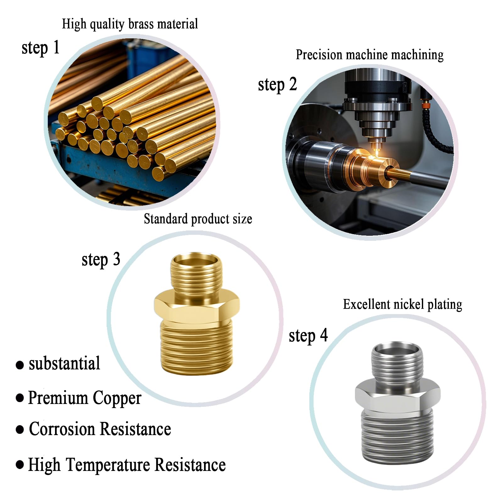 Brass Water Line Adapter - 1/2 to 3/8 with Filter -4 Brass Water Line Adapter - 1/2 to 3/8 with Filter -4