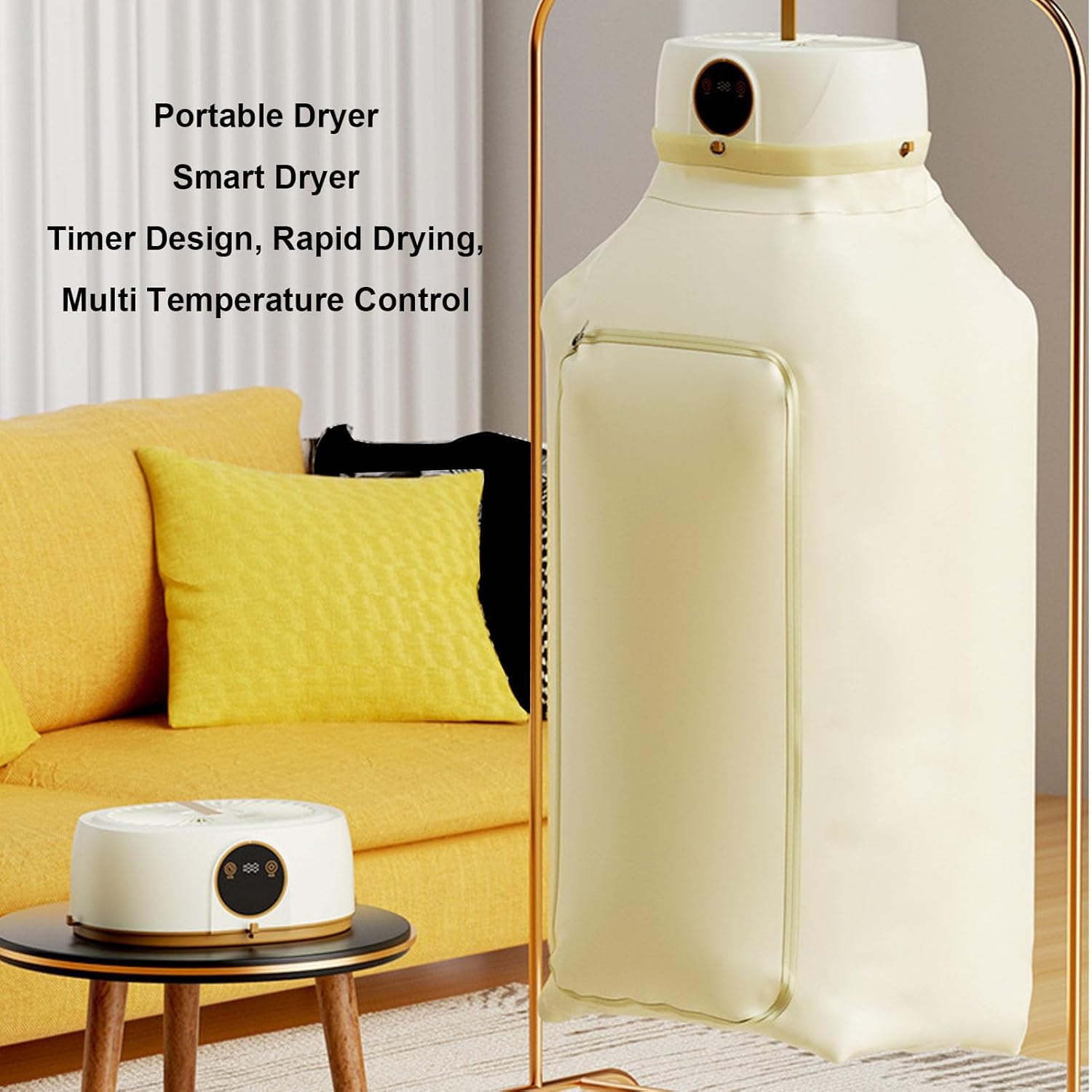 Diydeg Clothes Dryer, 360 Large Capacity Foldable Quick Mini Electric Laundry Dryer Machine with Dryer Bag, Portable Dryer for Apartment, RV, Travel, Home, Dorm Underwear (US Plug 110V)