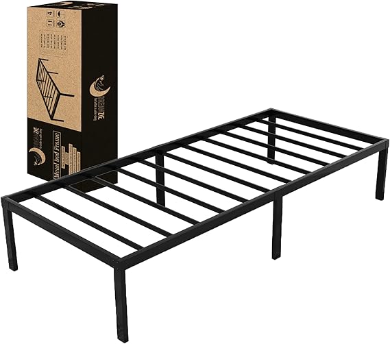 Dreamzie Metalen Onderstel voor Bed - Voor Matras 100x200 cm - Voor Tweepersoonsbedden of Matrassen - Stevige, eenvoudige montage, grote opbergruimte - Zwart Bedframe