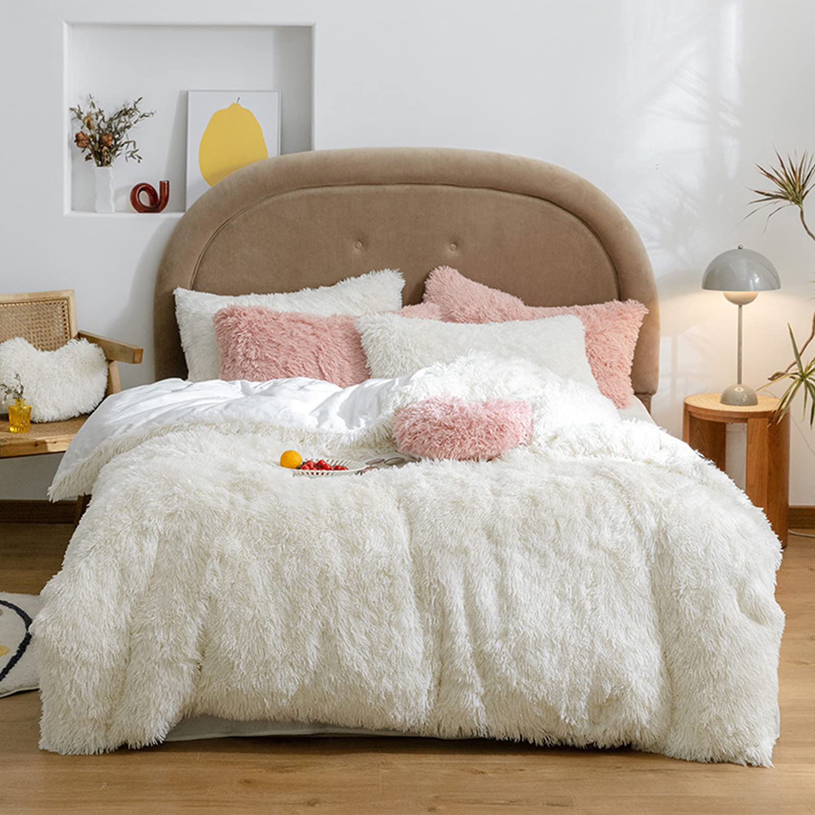 Housse de couette fausse fourrure moelleux velours chaud 200x230