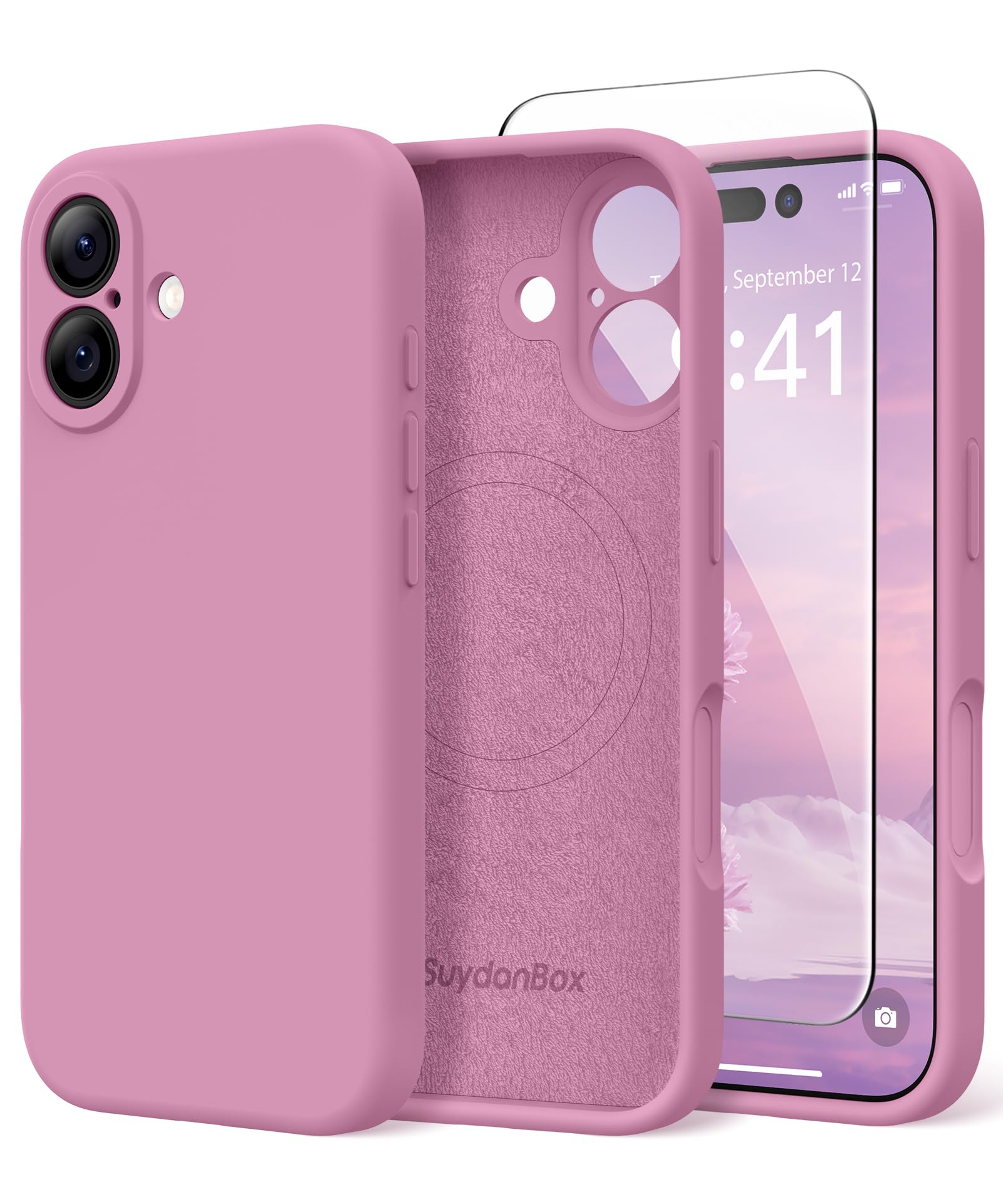Photo 1 of SuydanBox Magnetic for iPhone 17 Case, Compatible with MagSafe, [Full Camera Protection][Screen Protector] Silicone Shockproof Protective Phone Case for iPhone 17 6.3", Blackcurrant