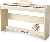 Vista 12 de Piano digital de 88 teclas con teclado pesado, soporte, cubierta, acción de martillo, teclado acústico eléctrico vertical de tamaño completo, pedal