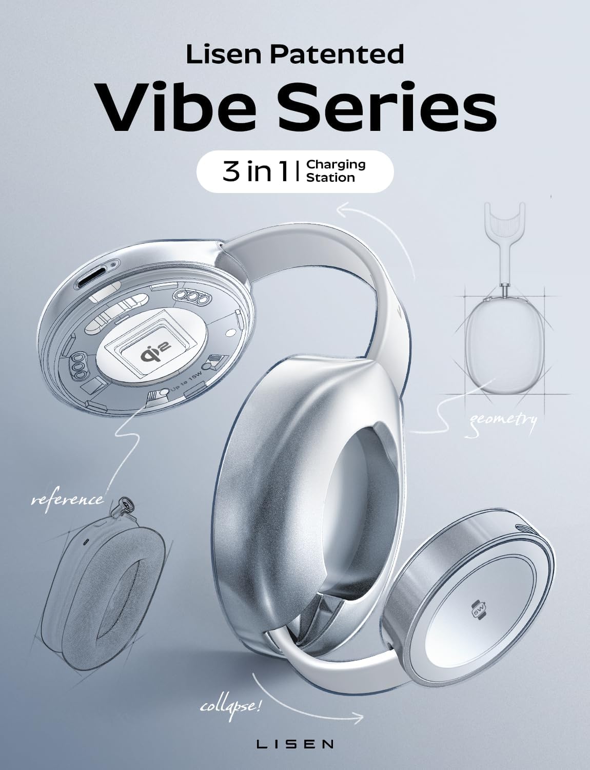 LISEN 15W Qi2 MagSafe Charger, Portable 3 in 1 Charging Station Apple Wireless Charger iPhone and Watch Charging Station, Magnetic Phone Charger iPhone Airpods Apple Watch Charger Fast Charging