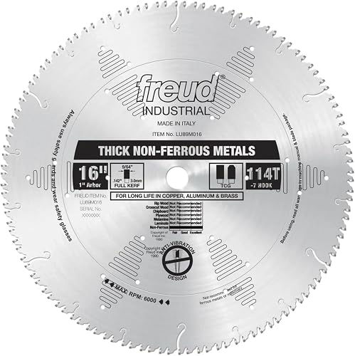 Freud LU89M016: 16" x 114T Thick Stock Aluminum Metal Blade