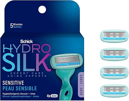 Hydro Silk Schick Hydro Silk Sensitive Care Womens Razor Refills, Pack of 4