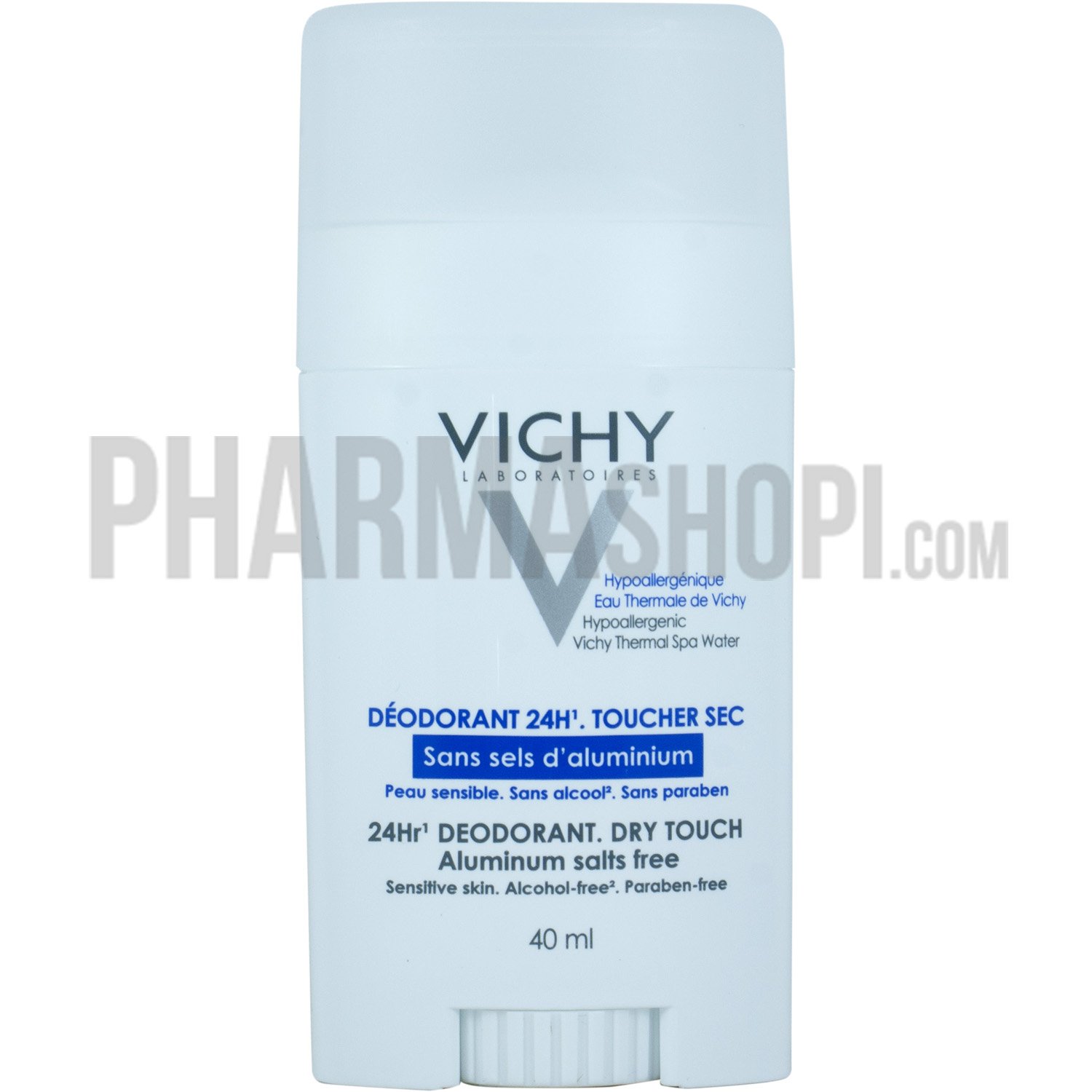 Vichy Dermo-Tolerance Deodorante Stick Effetto Asciutto, Per Pelle Sensibile o Appena Depilata, Pelle Asciutta e Fresca per 24H, Con Attivi Antibatterici, Senza Sali di Alluminio, 40 ml