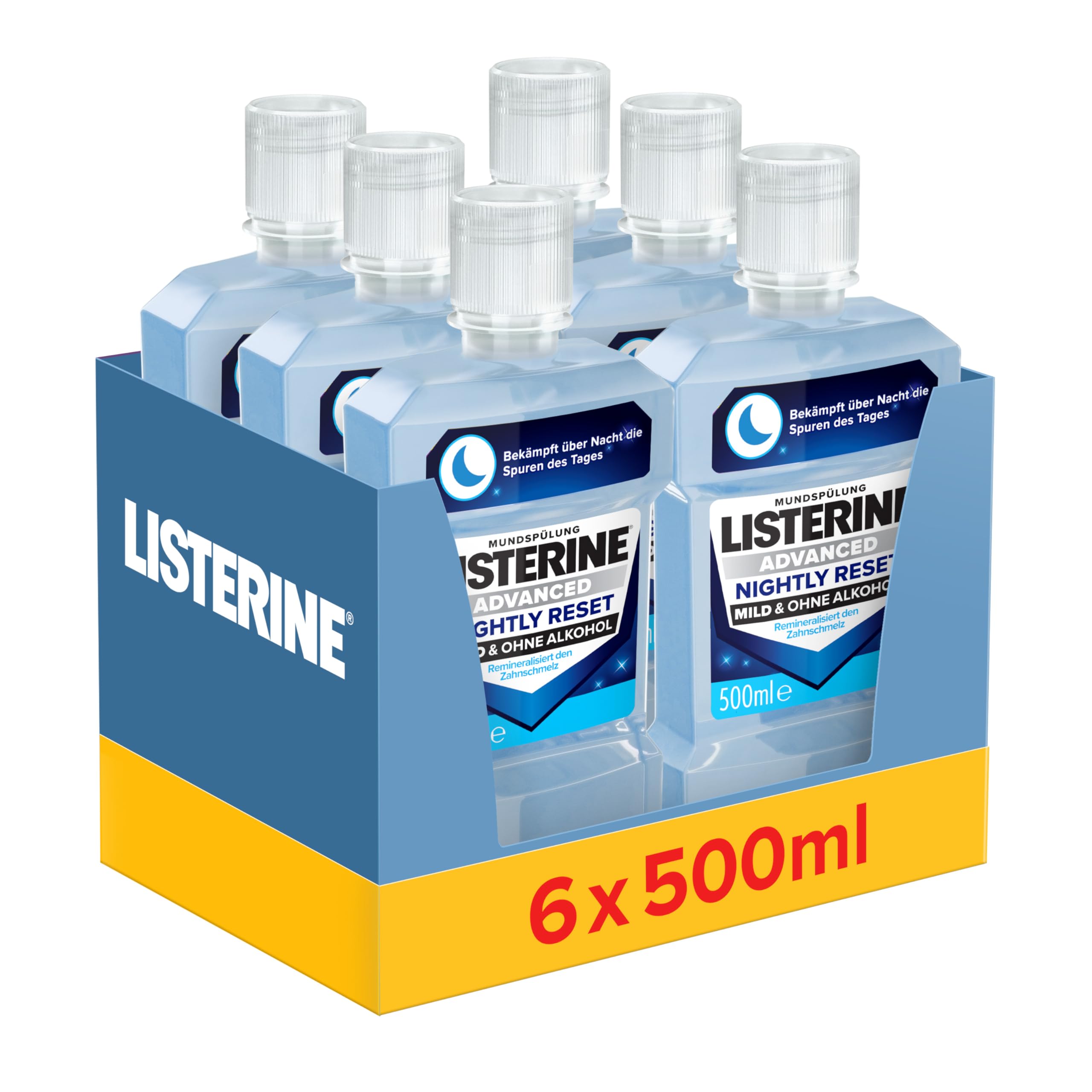  Listerine Advanced Nightly Reset Milder Geschmack, Zahnspülmittel für tiefwirksame Reinigung und Nachtbehandlung, ideal