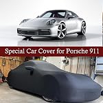 Couverture de voiture intérieure compatible avec Porsche 911 (991/992/996/997 Series)/Carrera/Turbo/Luxurious Fabric Custom-fit Respirant Couverture de voiture extensible pour garage souterrain, Salon de la voiture