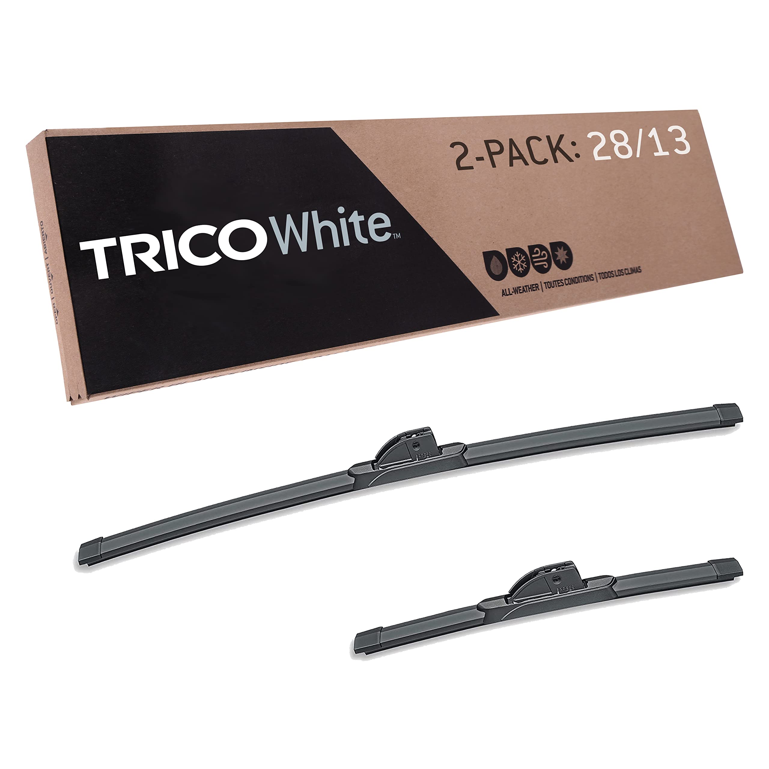 Photo 1 of Trico White 28 Inch & 13 Inch Pack of 2 Extreme Weather Winter Automotive Replacement Windshield Wiper Blades for My Car (35-2813), Easy DIY Install & Superior Road Visibility 28" + 13" Pair Pack